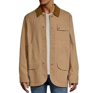 Frye and Co. Men's Lightweight Twill Jacket XL Tan ✨NEW✨$119 Retail Snap Closure